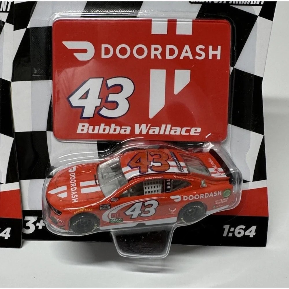 NASCAR Authentics Bubba Wallace #43 DoorDash 1:64 Diecast Lot of 2 Magnet